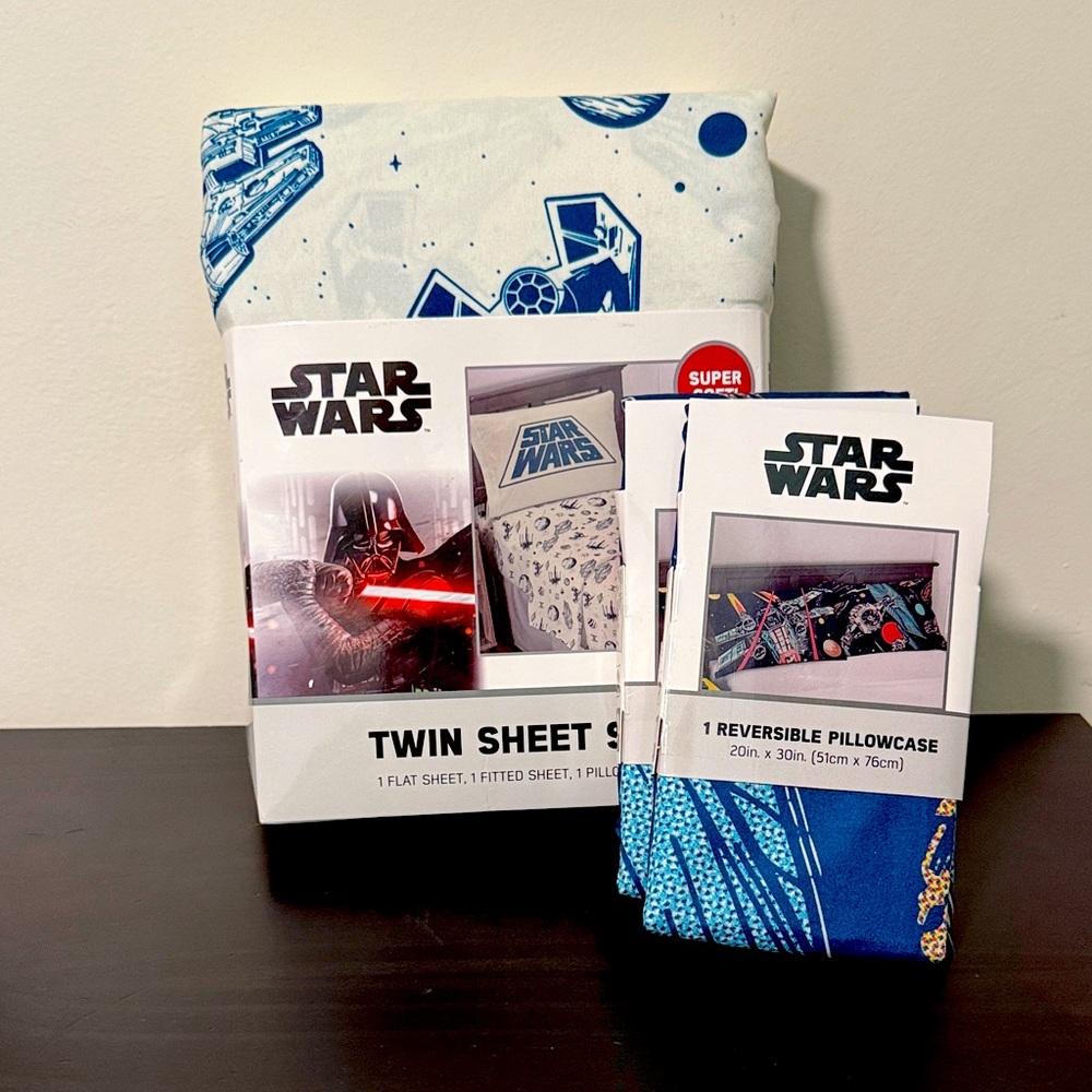 Star Wars Twin Sheet Set w/ Extra Pillowcases |‎ Brand New, Never Opened